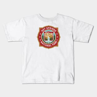 Hot Springs National Park Red Emblem Kids T-Shirt